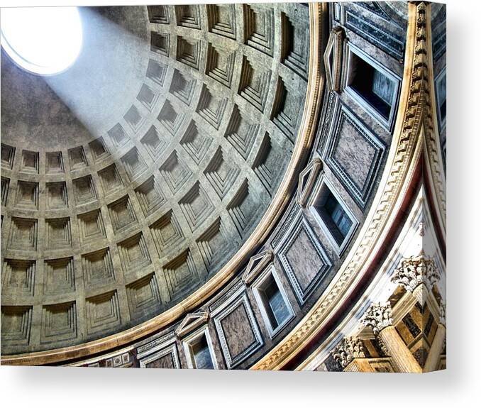 Pantheon Canvas Print featuring the photograph The Pantheon Dome by Jennifer Wheatley Wolf