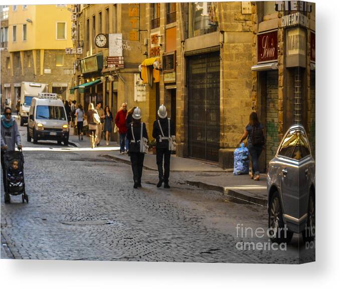  Florence Canvas Print featuring the photograph The Polizia by Elizabeth M