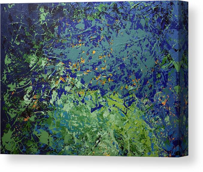 Pond Canvas Print featuring the painting The Pond by Linda Bailey
