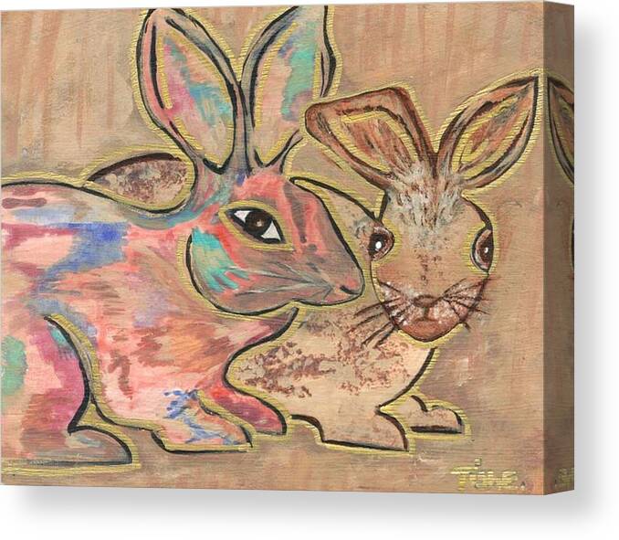  Canvas Print featuring the painting The Rabbit Hole by Tish Eggleston