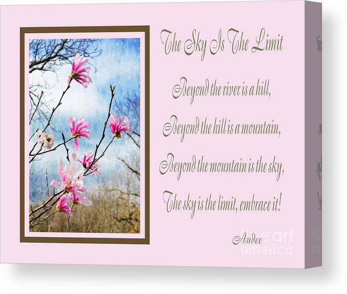 Magnolia Canvas Print featuring the photograph The Sky Is The Limit H 1 by Andee Design