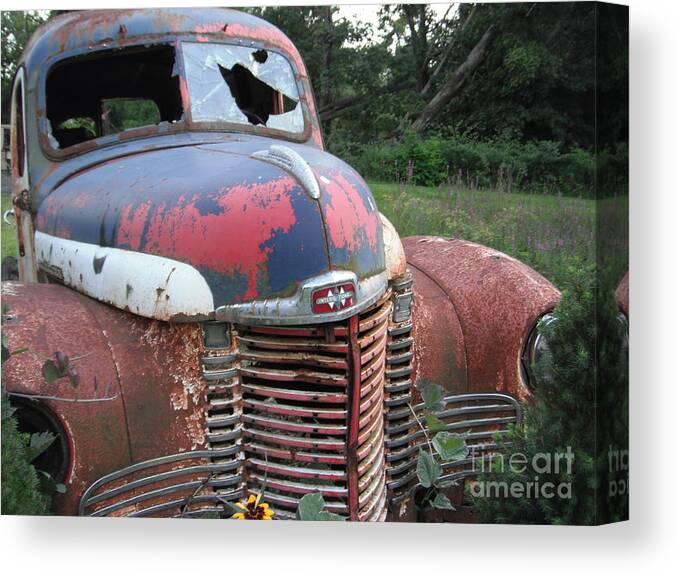 Truck Canvas Print featuring the photograph The Truck Stops Here by Susan Carella