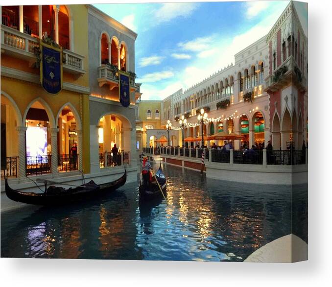 The Venetian Resort And Casino Canvas Print featuring the photograph The Venetian Las Vegas by Donna Spadola