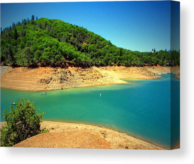 Shasta Canvas Print featuring the photograph The View At Shasta Lake by Joyce Dickens