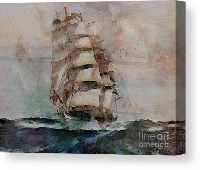 Ship Canvas Print featuring the digital art Thessalus by Dragica Micki Fortuna