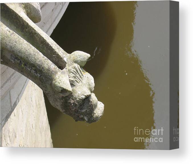 France Canvas Print featuring the photograph Thirsty Gargoyle by HEVi FineArt