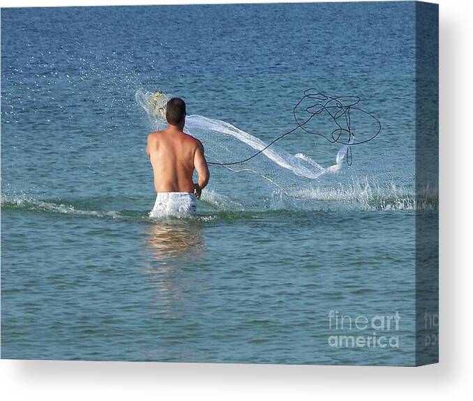 Net Canvas Print featuring the photograph Throwing the Net by Marilyn Zalatan