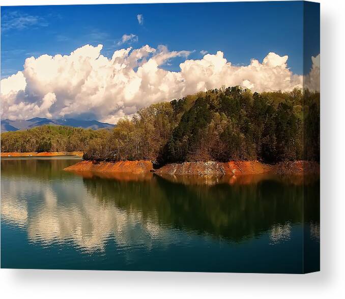 Landscape Canvas Print featuring the photograph Thunderstorm rolling over the smokies by Flees Photos