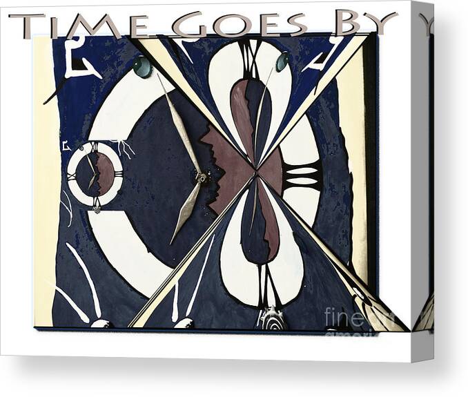 Clock Canvas Print featuring the digital art Time goes by by Eva-Maria Di Bella