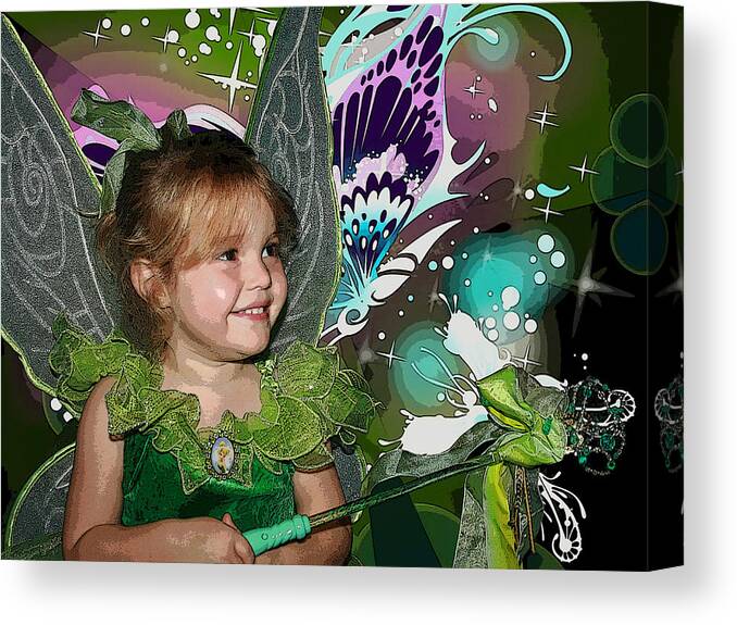 Tinkerbell Canvas Print featuring the mixed media Tinkerbell by Ellen Henneke