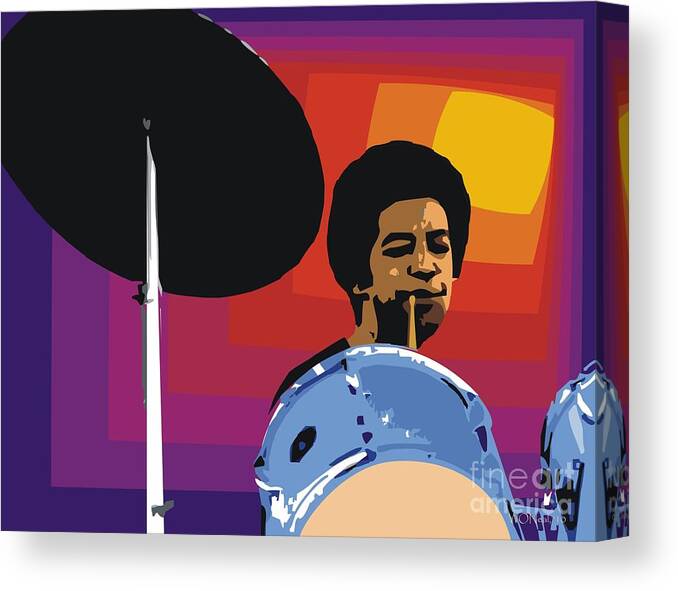 Male Portraits Canvas Print featuring the digital art Tony Williams by Walter Neal