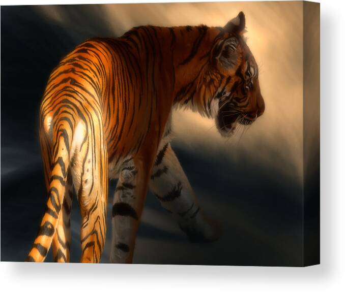  Canvas Print featuring the digital art Torch Tiger 3 by Aaron Blaise