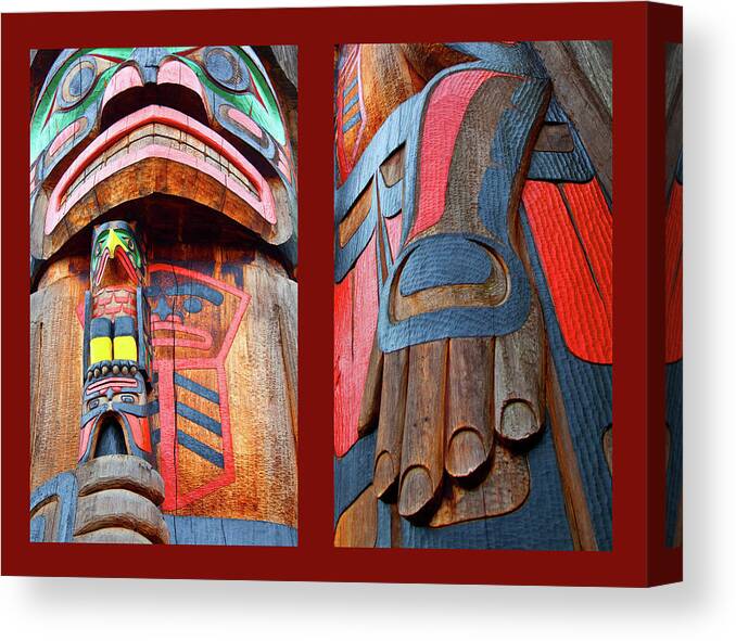 Native American Canvas Print featuring the photograph Totem 2 by Theresa Tahara