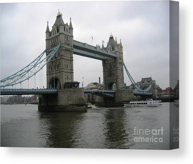 Tower Of London Canvas Print featuring the photograph Tower Bridge by Denise Railey