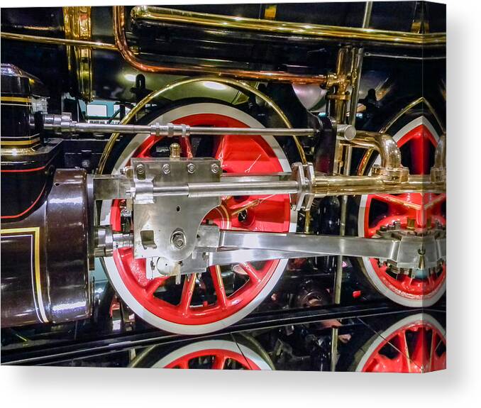 Virginia And Truckee Canvas Print featuring the photograph Train Wheels by Mike Ronnebeck