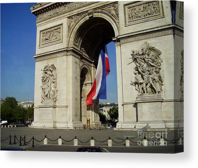  Arc De Triomphe Canvas Print featuring the photograph Tribute by Valerie Shaffer