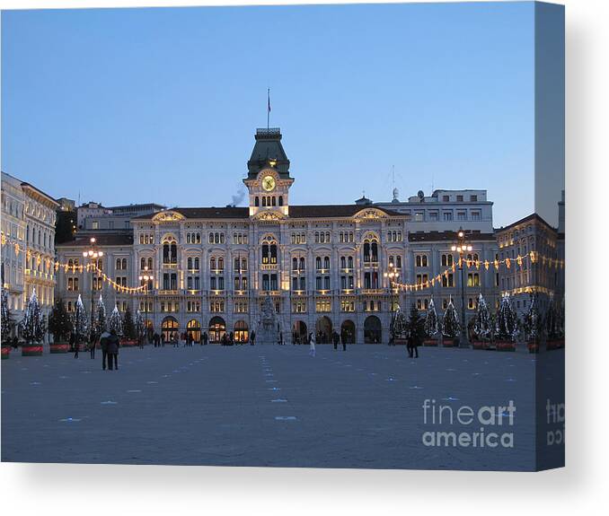 Town Hall Canvas Print featuring the photograph Trieste Municipio by Riccardo Mottola