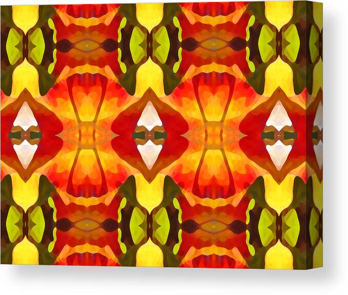 Abstract Canvas Print featuring the painting Tropical Leaf Pattern 12 by Amy Vangsgard