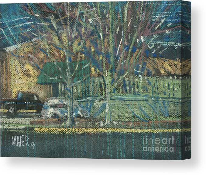 Shopping Canvas Print featuring the painting Tuesday Shopping by Donald Maier