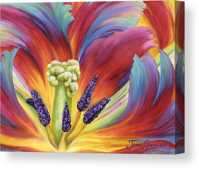 Tulip Canvas Print featuring the painting Tulip Color Study by Jane Girardot