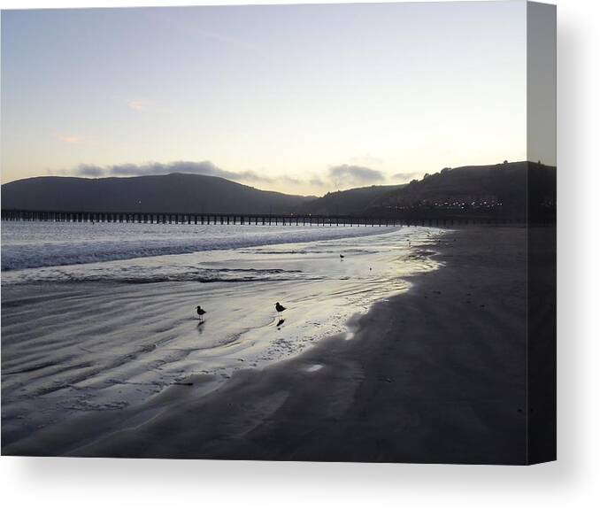 Twilight On The Beach Canvas Print featuring the photograph Twilight on the Beach by Jan Moore