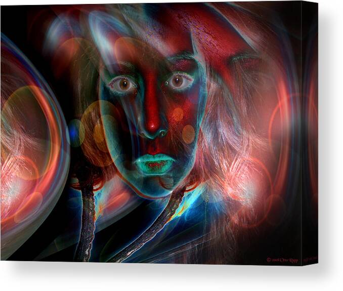 Portrait Canvas Print featuring the digital art Umbilical Connection to a Dream by Otto Rapp