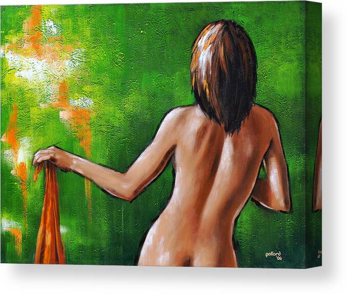 Nude Canvas Print featuring the painting Undressed by Glenn Pollard