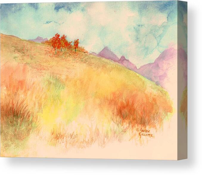 Landscape Canvas Print featuring the painting Untitled Autumn Piece by Andrew Gillette