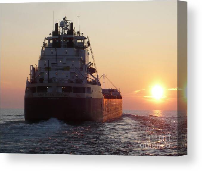 Tanker Canvas Print featuring the photograph Upbound by Jim Simak