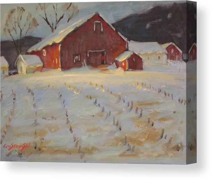 Snow Canvas Print featuring the painting Upstate by Len Stomski