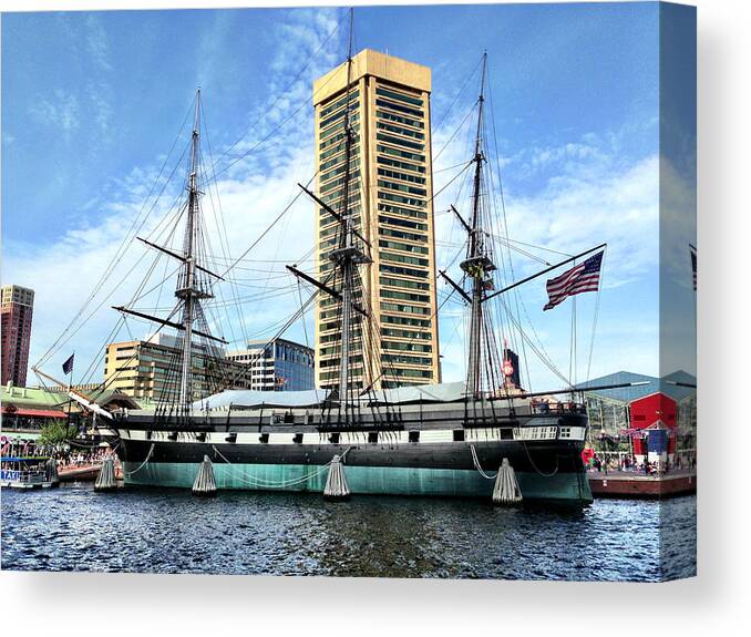 Constellation Canvas Print featuring the photograph USS Constellation by Chris Montcalmo