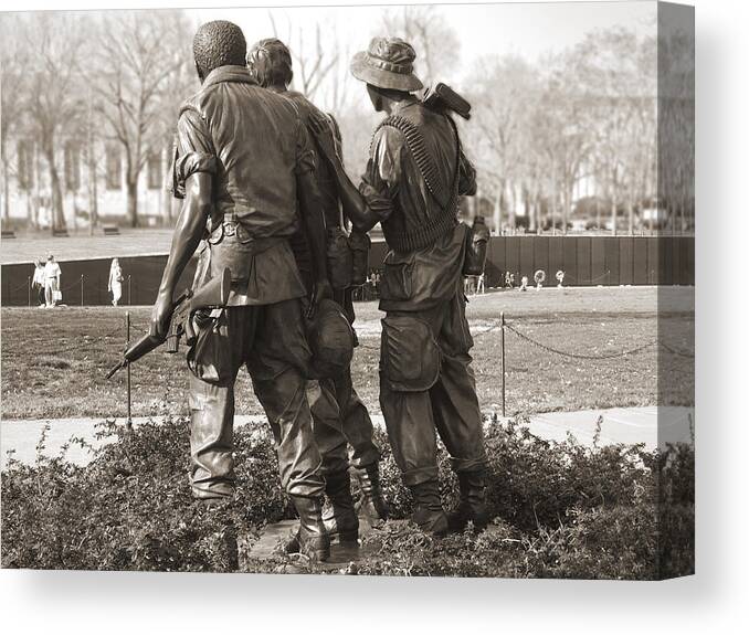 Landmarks Canvas Print featuring the photograph Vietnam Veterans Memorial - Washington DC by Mike McGlothlen