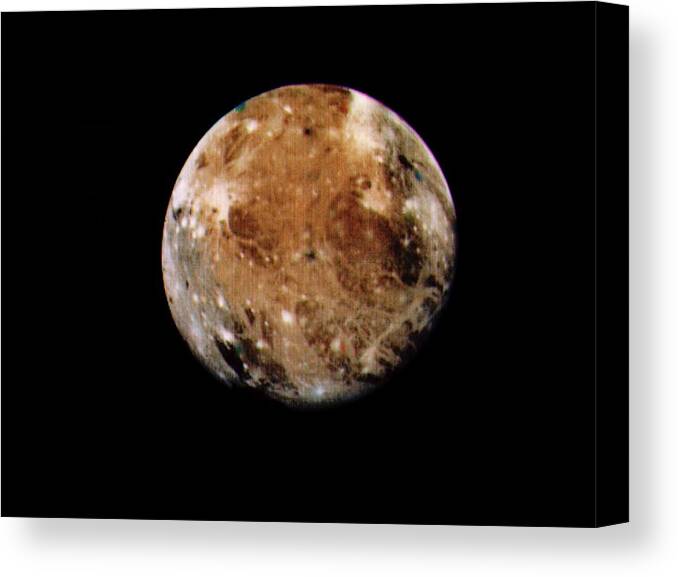 Voyager 1 Imagery Canvas Print featuring the photograph Voyager 1 Photo Of Ganymede by Nasa/science Photo Library