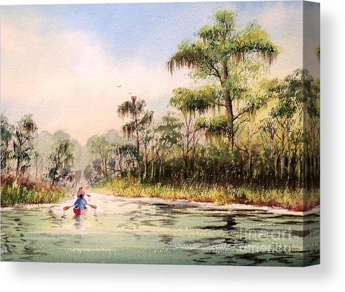 Wacissa River Canvas Print featuring the painting Wacissa River by Bill Holkham