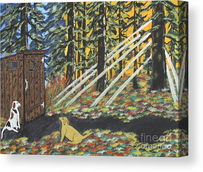 Outhouse Canvas Print featuring the painting Waiting by Jeffrey Koss
