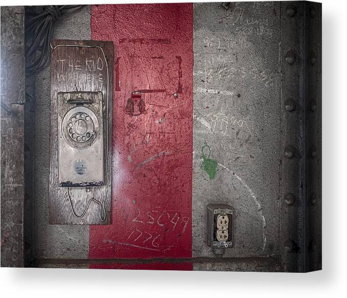 Wall Phone Canvas Print featuring the photograph Wall Phone by Jessica Levant