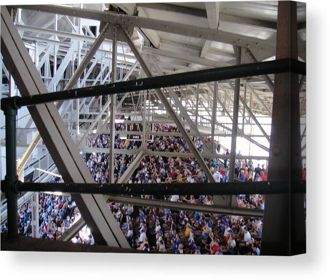 Cubs Canvas Print featuring the photograph Watching the game below the rafters by WaLdEmAr BoRrErO