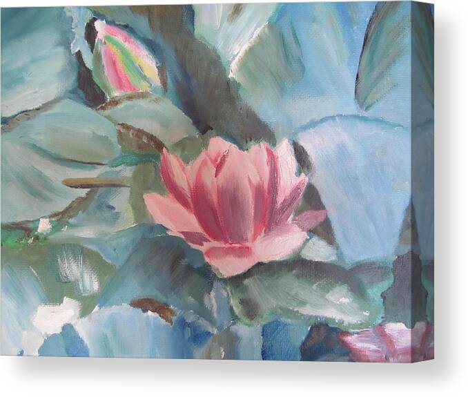 Lily Pads Canvas Print featuring the painting Water Lilies by Susan Voidets