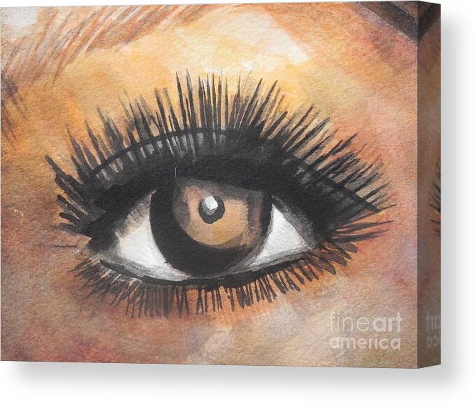 Watercolor Painting Canvas Print featuring the painting Watercolor Eye by Chrisann Ellis