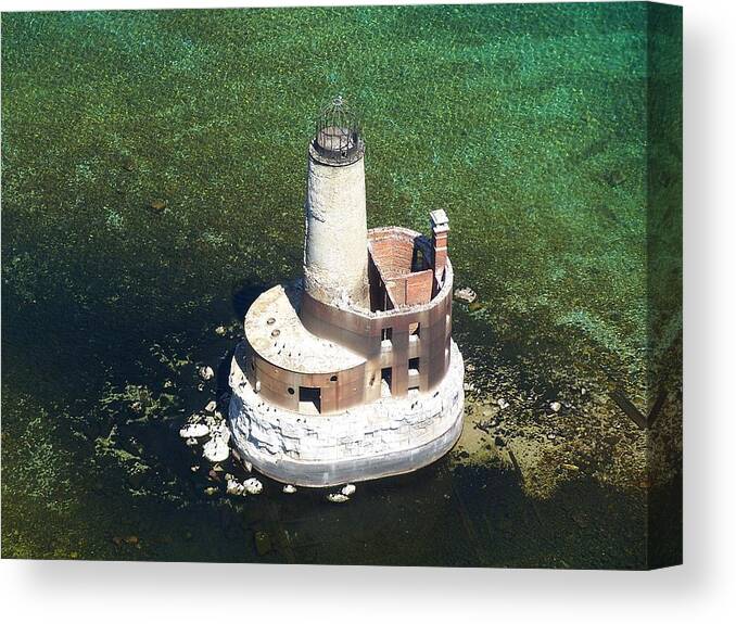 Lighthouse Canvas Print featuring the photograph Waugoshance Lighthouse by Keith Stokes