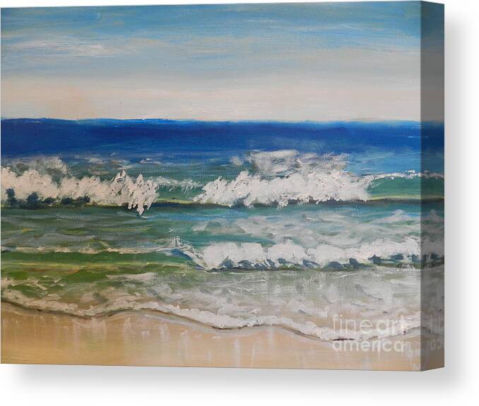 Waves Canvas Print featuring the painting Waves by Pamela Meredith