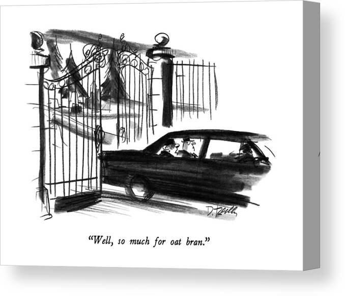 Wealth Canvas Print featuring the drawing Well, So Much For Oat Bran by Donald Reilly