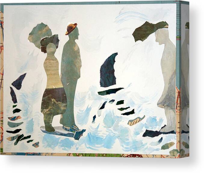 Sea Canvas Print featuring the mixed media Where are we going? by Jolly Van der Velden