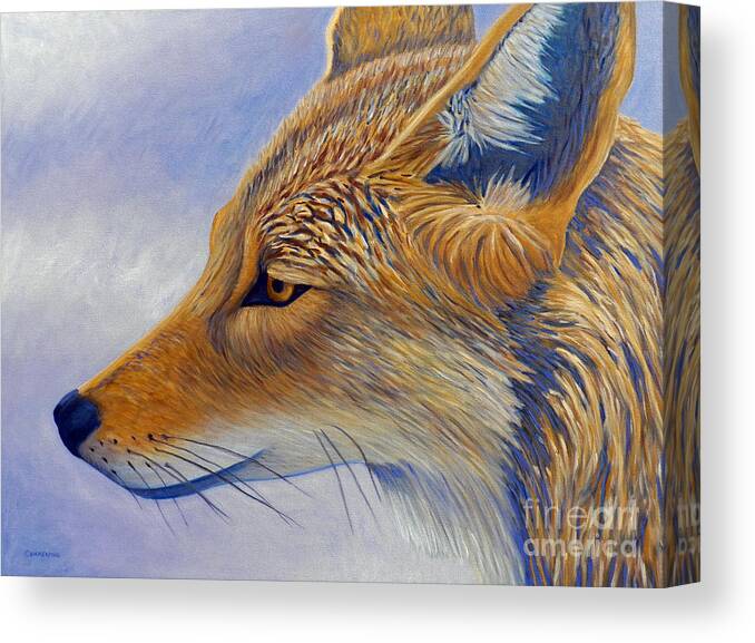 Coyote Canvas Print featuring the painting Whisper by Brian Commerford