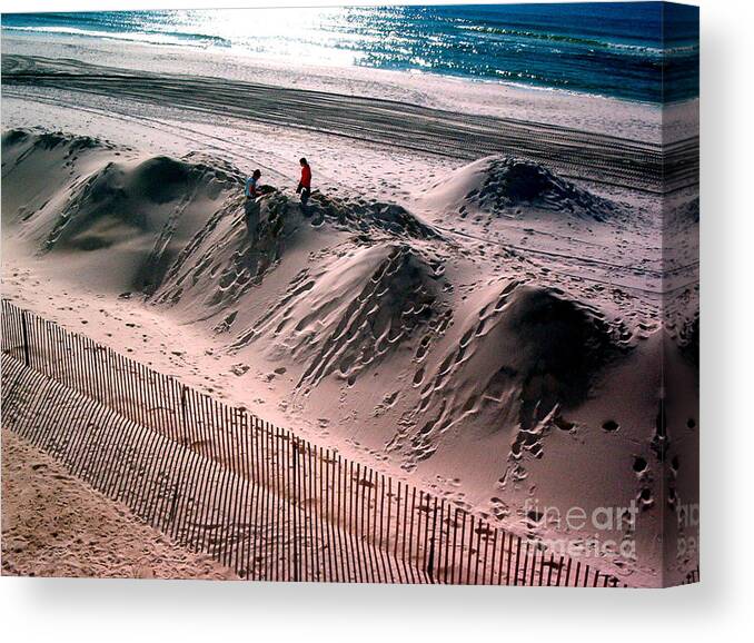 Sand Canvas Print featuring the painting White Christmas in Destin by Gretchen Allen