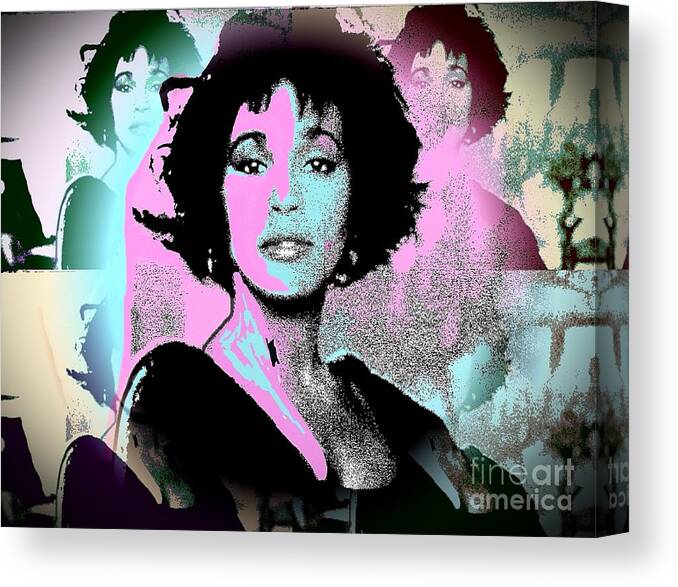 Whitney Houston Canvas Print featuring the painting Whitney Houston Sing For Me Again by Saundra Myles