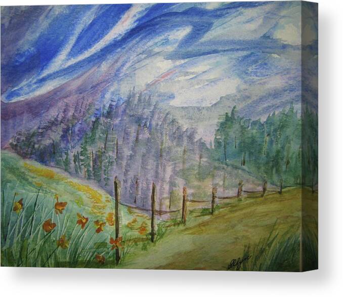 Windy Sky Canvas Print featuring the painting Wild Winds by Ellen Levinson