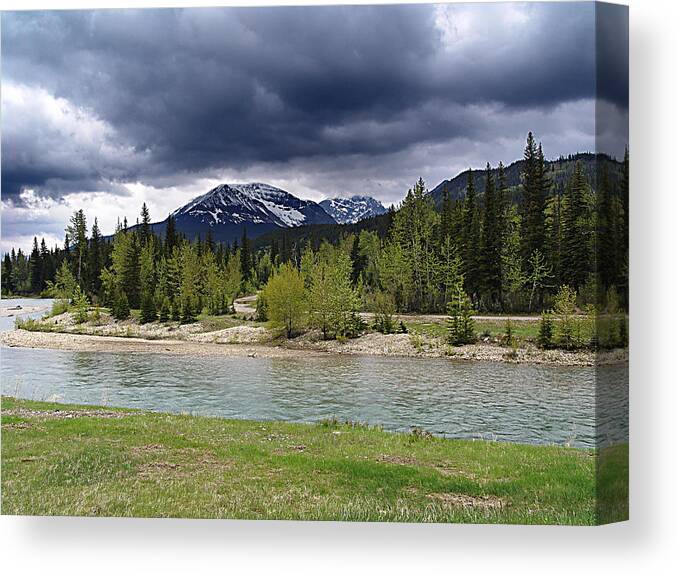 Janet Canvas Print featuring the mixed media Wilderness River by Janet Ashworth