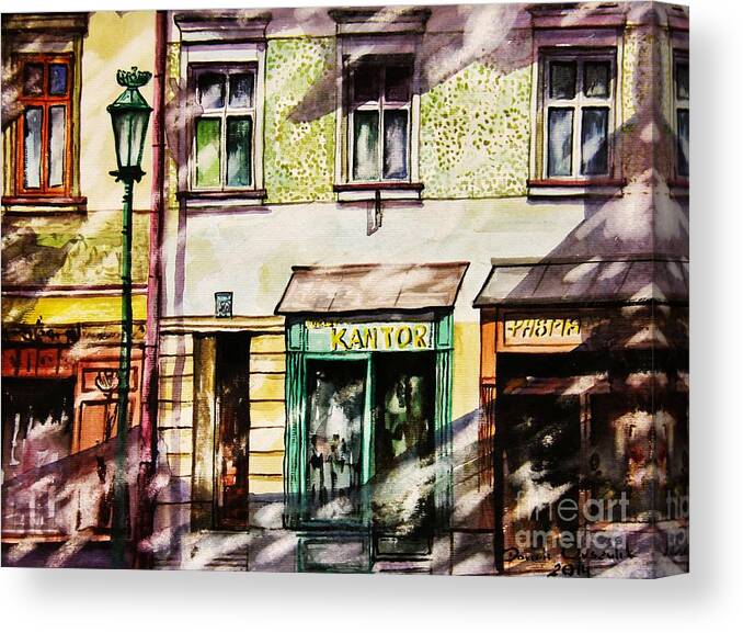 Window Shopping Canvas Print featuring the painting Window Shopping by Dariusz Orszulik