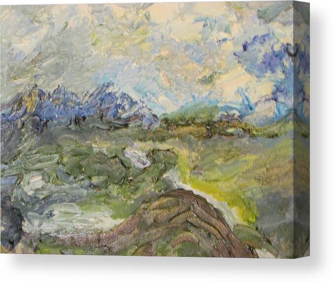 Landscape Canvas Print featuring the painting Windy Day in Denali by Shea Holliman